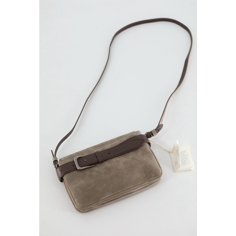 NWT Brunello Cucinelli Sartorial suede cross body bag MSRP $2700!!!!!